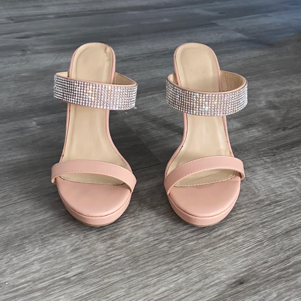 Sparkly Nude Heels